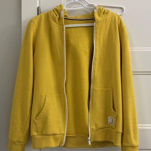 yellow jacket with hood + pockets (size S)